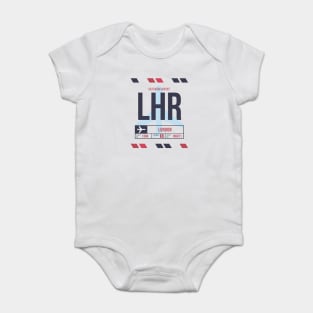 London (LHR) Airport Code Baggage Tag Baby Bodysuit